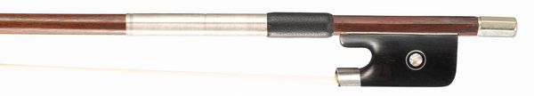 A silver-mounted violin bow by Auguste Lenoble, France, 1875