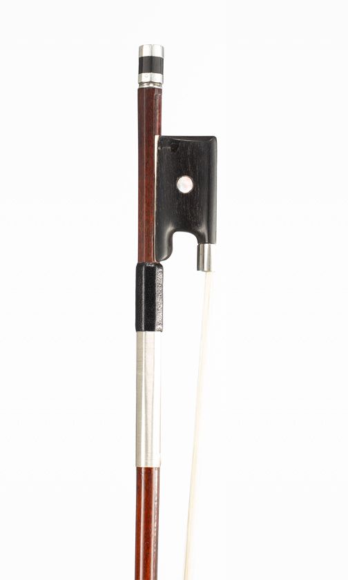 A silver-mounted cello bow by Pierre Cuniot, Mirecourt, 19th Century