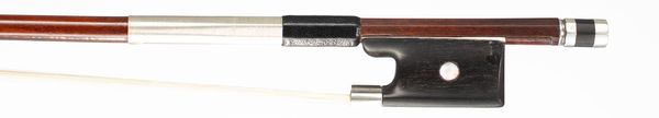 A silver-mounted cello bow by Pierre Cuniot, Mirecourt, 19th Century