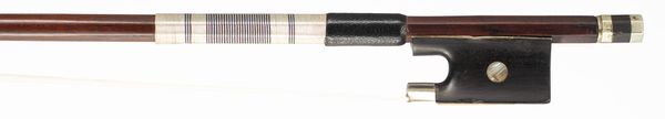 A nickel-mounted violin bow by Nicolas Maline, Mirecourt, 19th Century