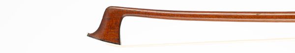 A nickel-mounted violin bow by Louis Morizot, Père, Mirecourt, 1935