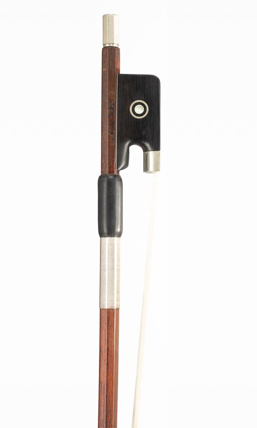 A nickel-mounted cello bow, Workshop of Alfons Riedl, Germany