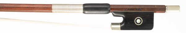 A nickel-mounted cello bow, Workshop of Alfons Riedl, Germany