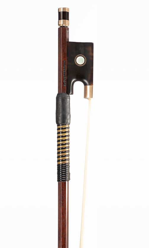A gold and tortoiseshell-mounted viola bow by John Clutterbuck, London, 1971
