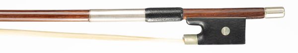 A nickel-mounted violin bow, Workshop of G. A. Pfretzschner, Germany