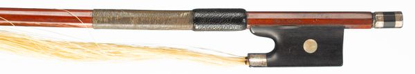 A silver-mounted violin/viola bow, Workshop of Bausch