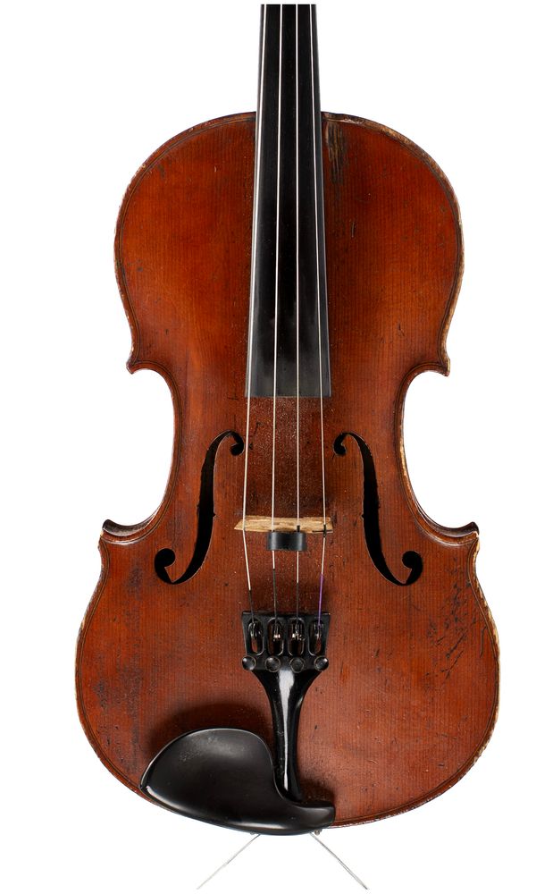 A violin, labellled Walter H. Mayson