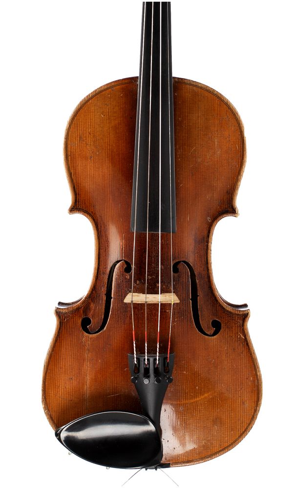 A violin, labelled Hubert Knilling