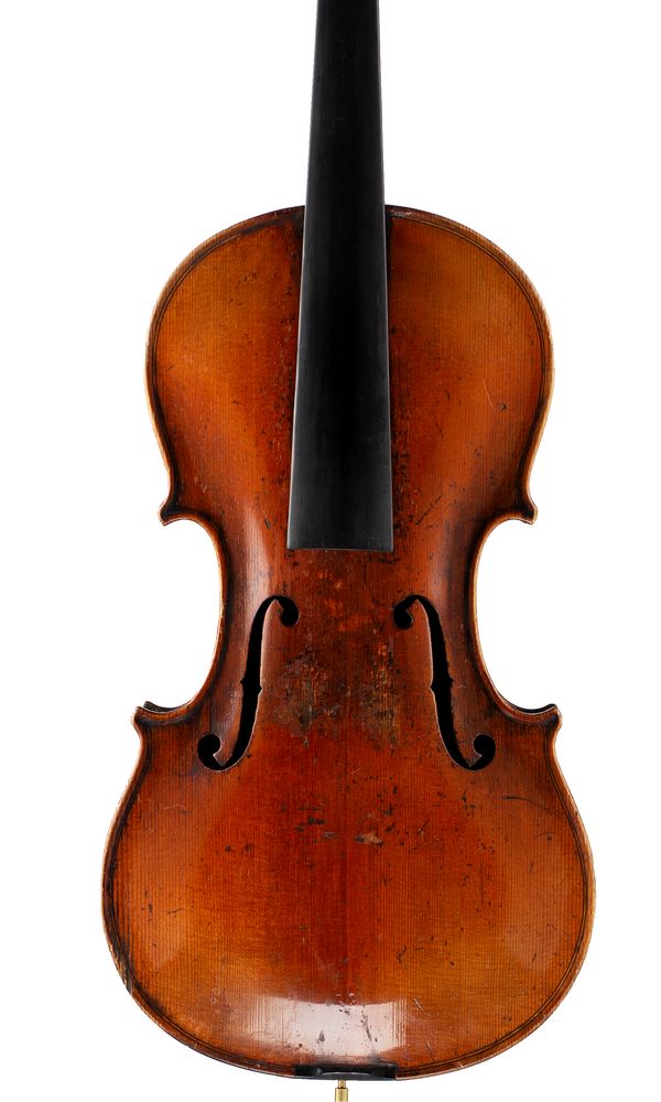 A violin, labelled Jacobus Stainer