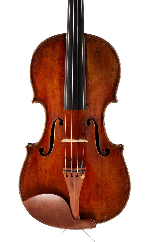 A violin, labelled Antonius Stradiuarius