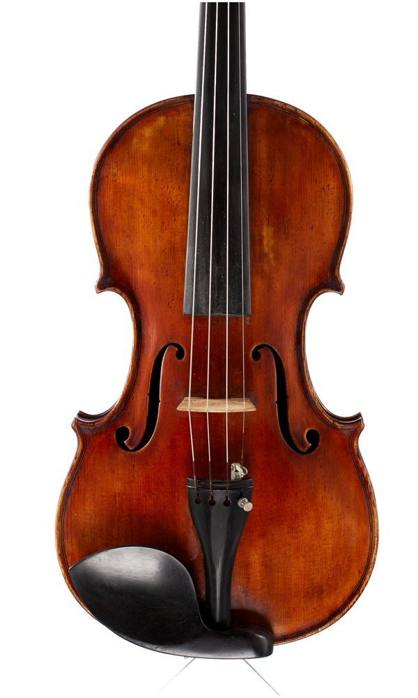 A violin, labelled Francesco Ruggieri