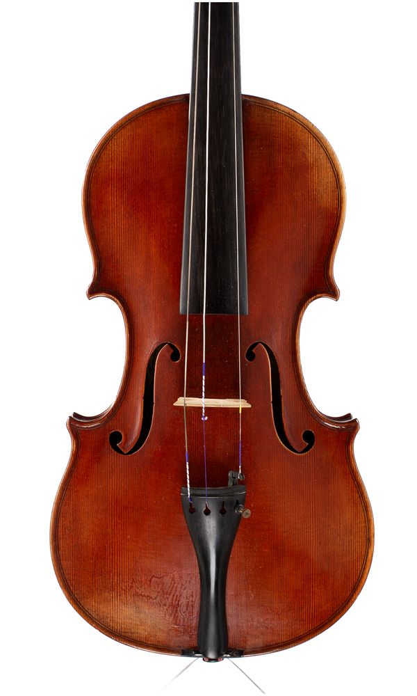 A violin, labelled Giuseppe Pedrazzini