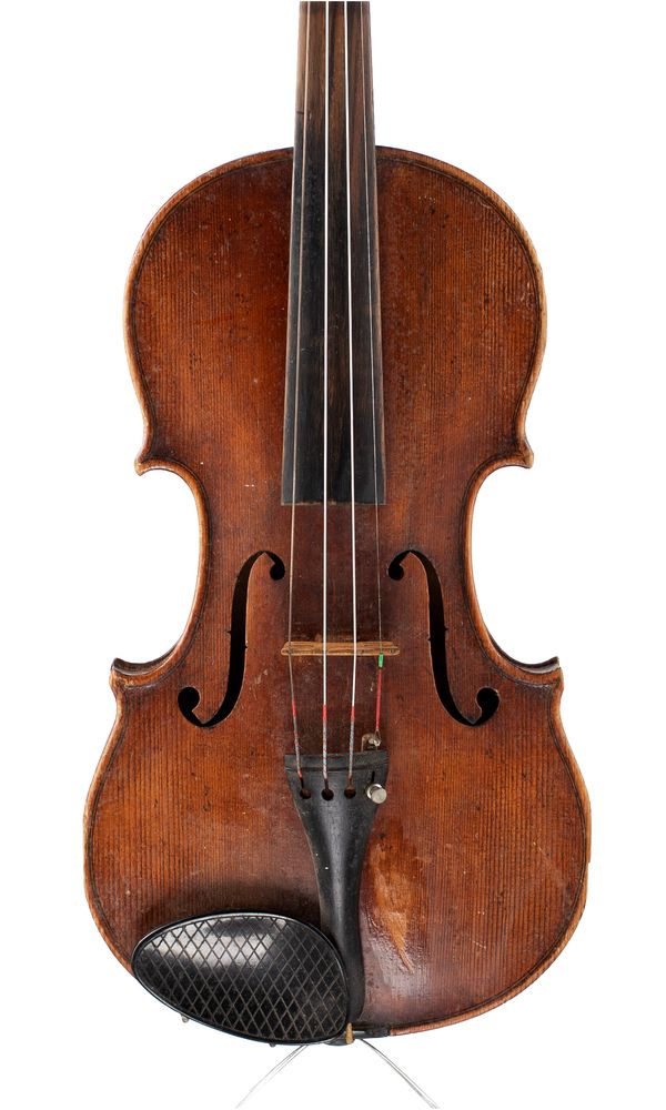 A violin, labelled JOhn Juzek, Prague