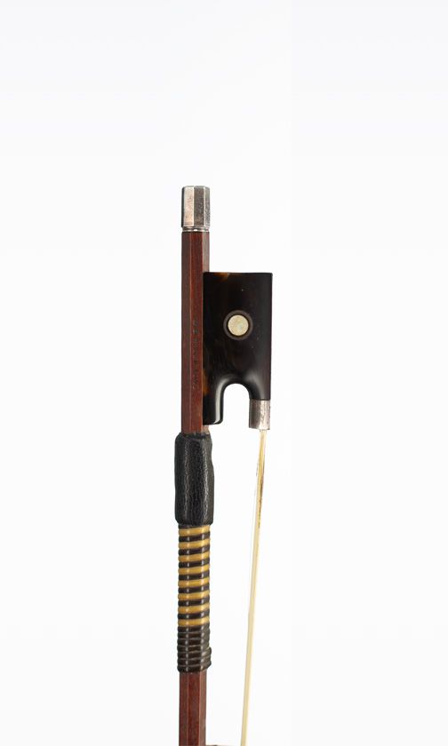 A silver and tortoiseshell-mounted violin bow by W. E. Hill and Sons, London, 1930