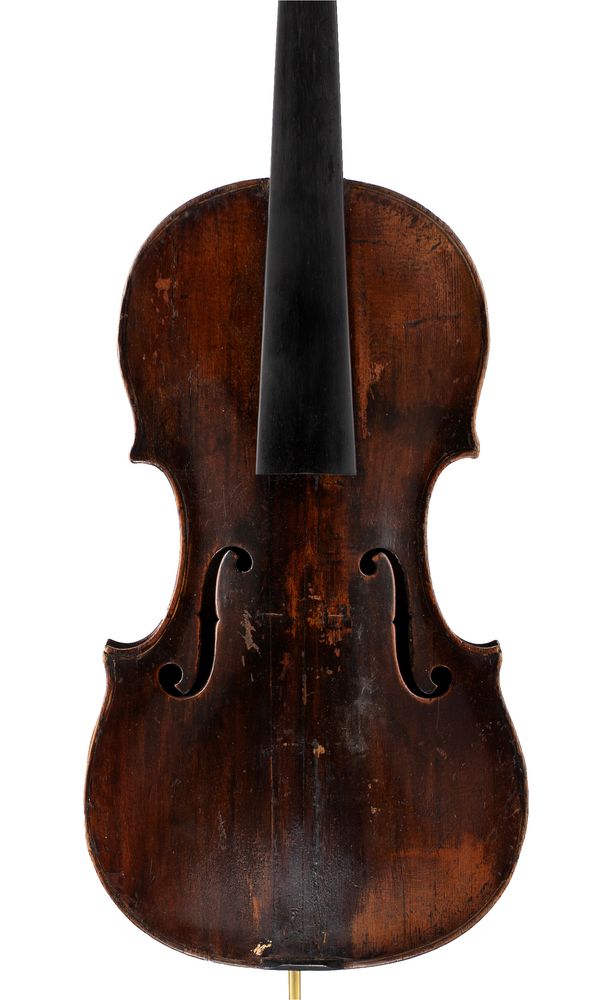 A violin, labelled Sebastian Kloz
