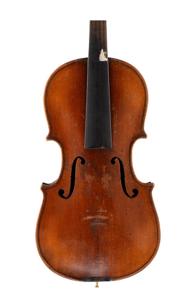 A child-sized violin, unlabelled