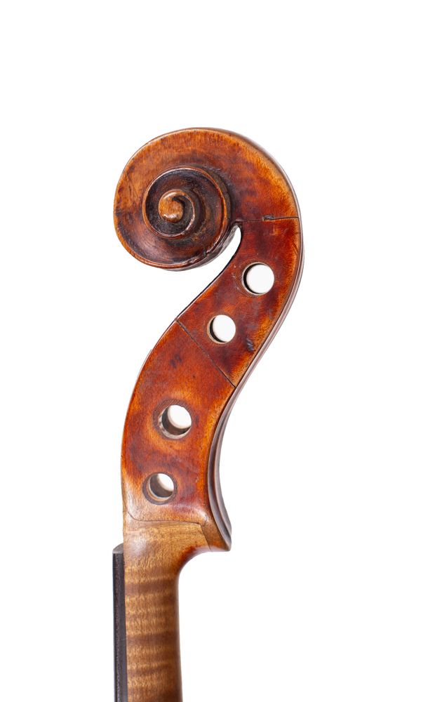 A violin, circa 1780 - scroll