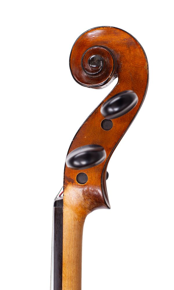 A violin, Mirecourt, circa 1900 - scroll
