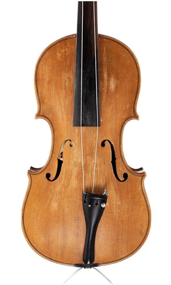 A violin, labelled Nicolaus Amatus