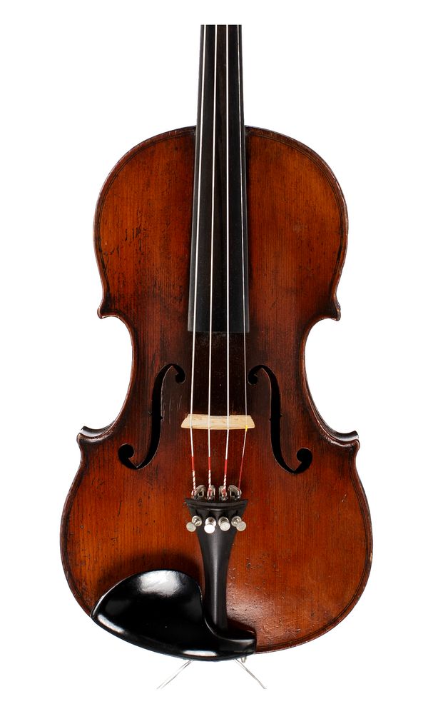 A three-quarter sized violin, labelled Franciscus Gobetti