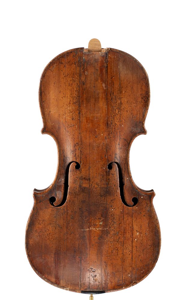 A violin, labelled Giuseppe Carlo