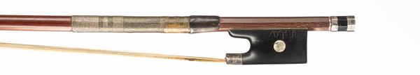 A silver-mounted violin bow, circa 1900