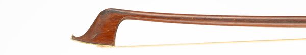 A nickel-mounted cello bow, unbranded