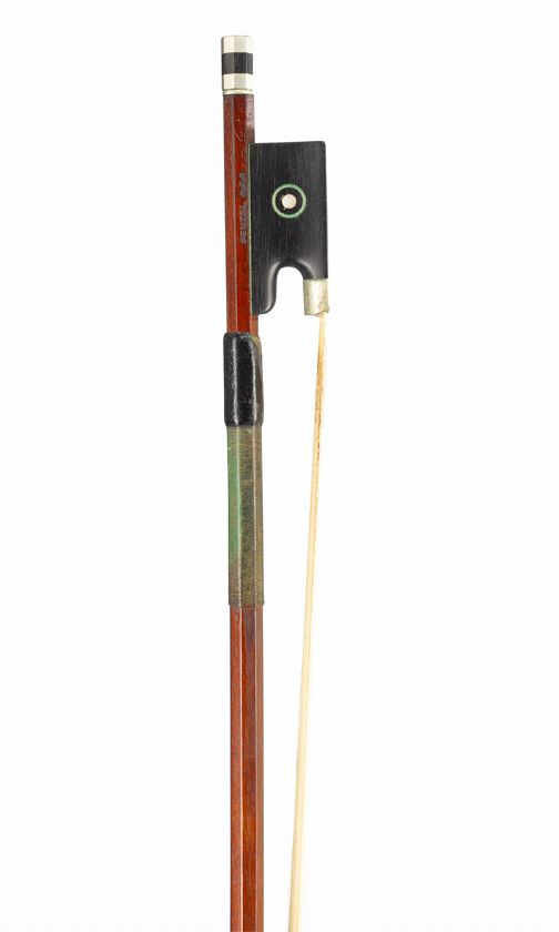 A nickel-mounted violin bow, workshops of Penzel, Germany, circa 1950