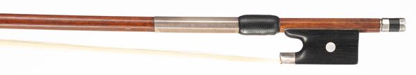 A silver-mounted violin bow, unbranded