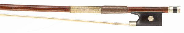 A nickel-mounted violin bow, unbranded