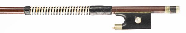 A nickel-mounted violin bow, unbranded