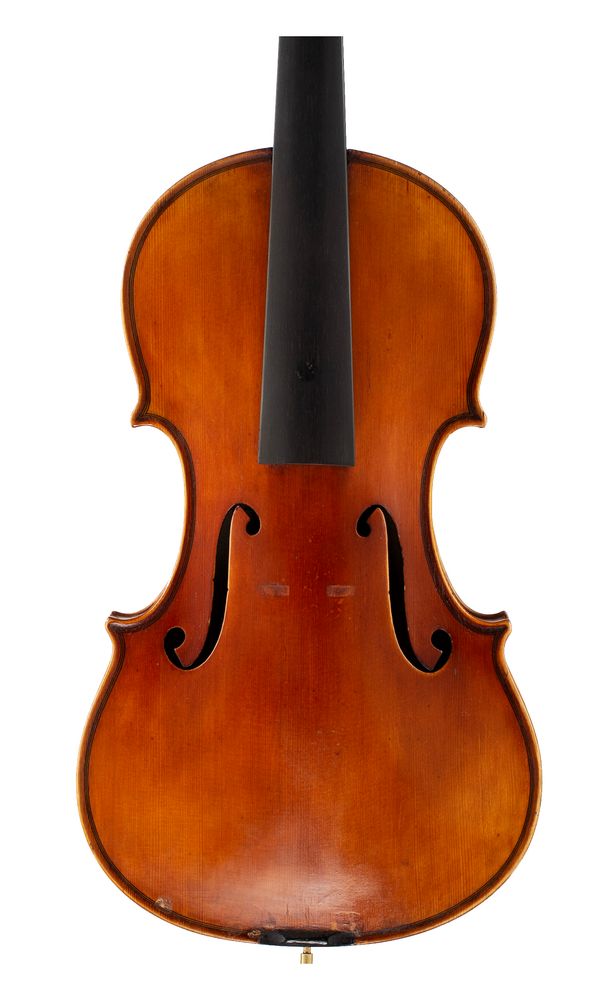 A violin, labelled Eugenio Degani