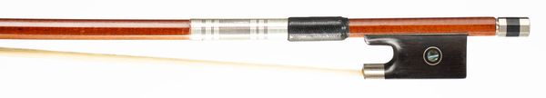 A nickel-mounted violin bow, unbranded
