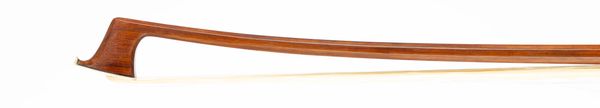 A nickel-mounted violin bow, unbranded