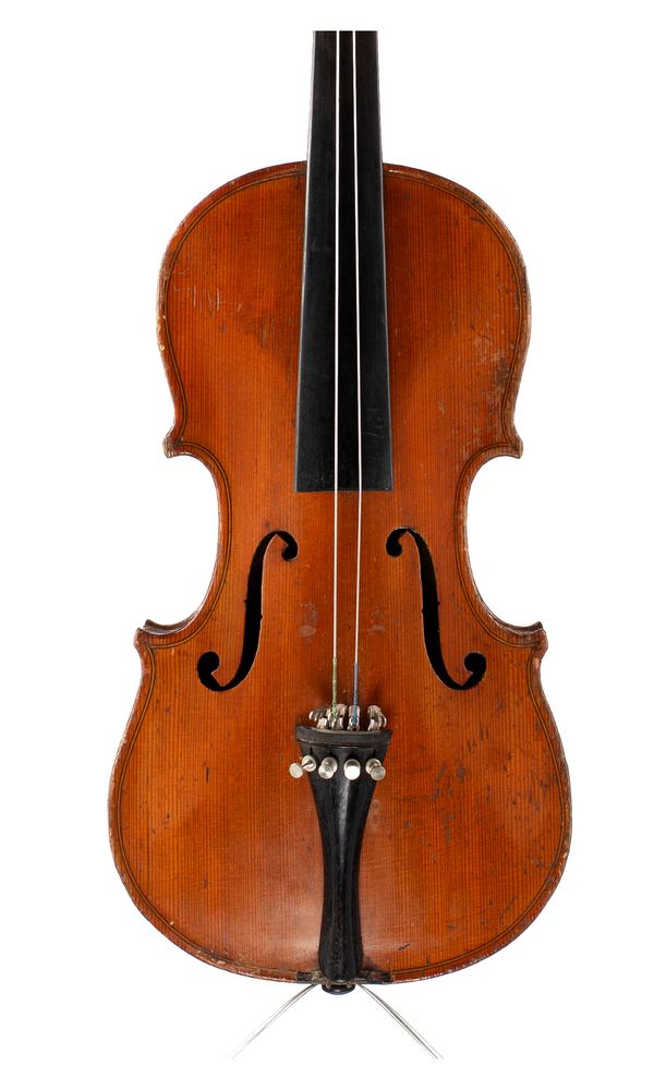 A three-quarter sized violin, unlabelled