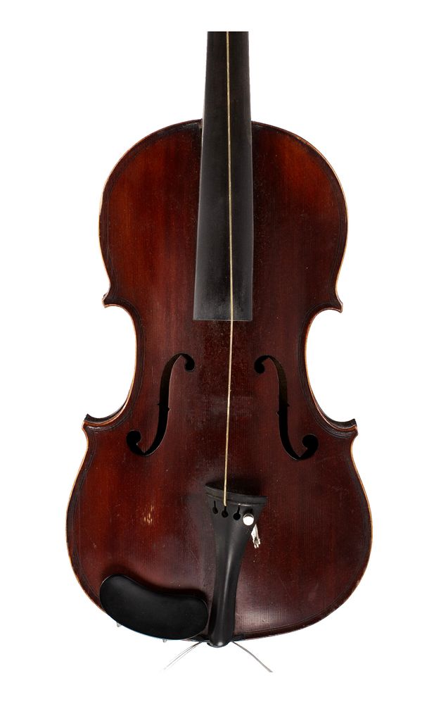 A three-quarter sized violin, labelled Medio Fino