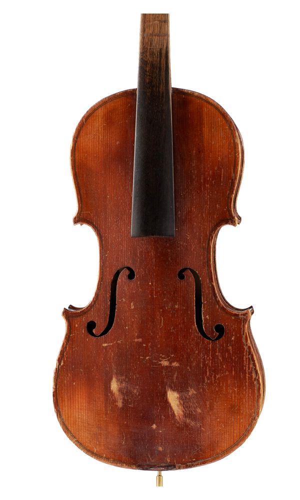 A three-quarter sized violin, labelled Leslie Sheppard