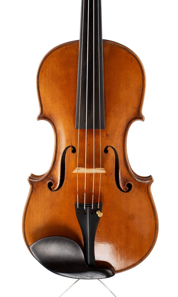 A violin, labelled Fratelli Sacchetti di Francesco
