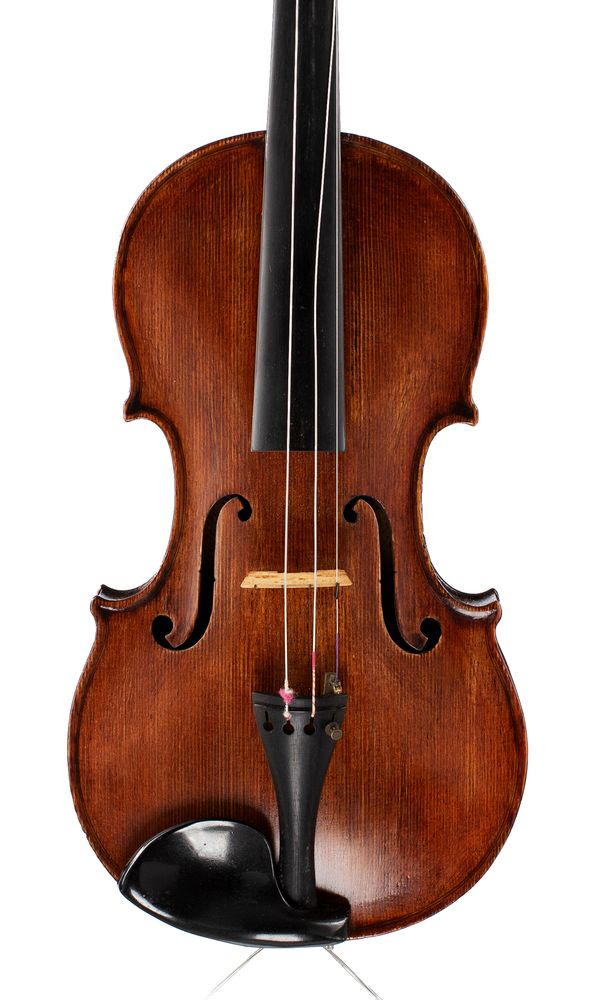 A violin, labelled Josef Thier Geigenbauer