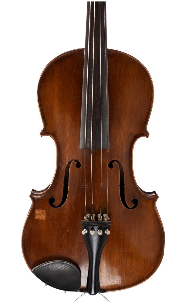 A violin, labelled Manby