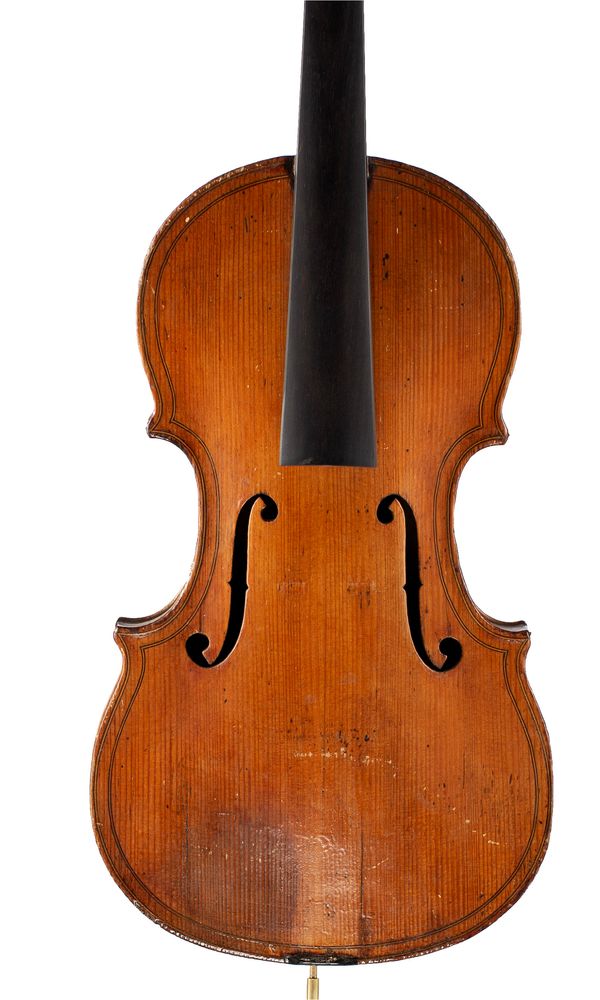 A violin, labelled Gio Paolo Maggini