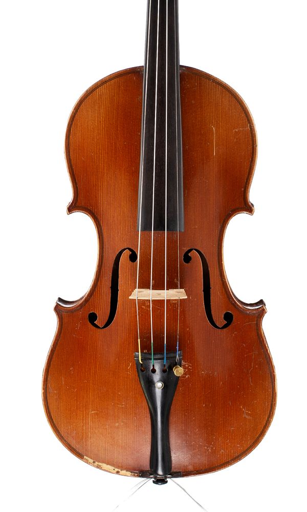 A violin, labelled The Lyon & Healey Eureka Violin