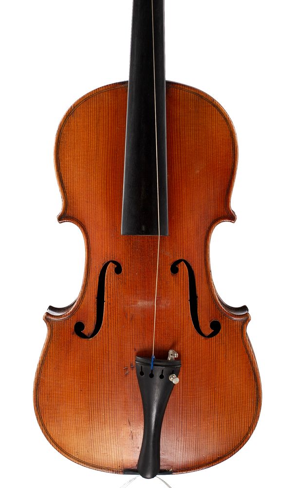 A violin, labelled Vuillaume