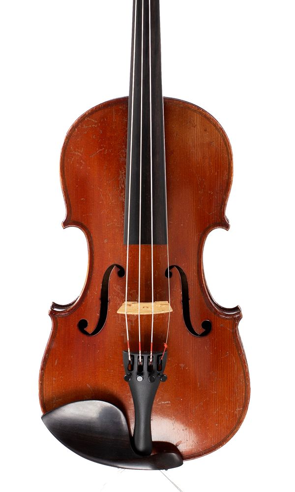 A three-quarter sized violin, unlabelled
