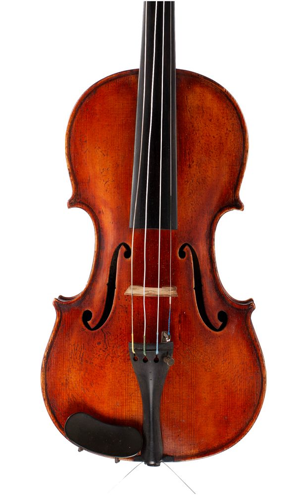 A violin, labelled Raffaele Desideri