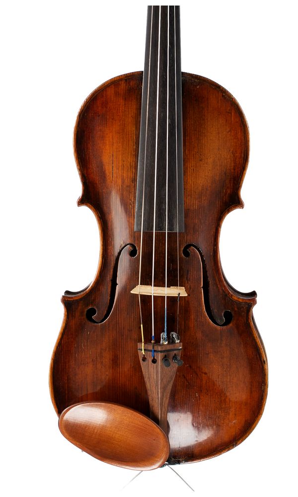 A violin, labelled Petrus Antonius Alvelti