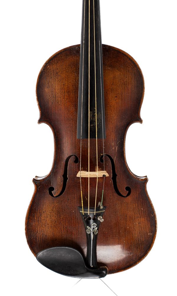 A violin, labelled Luigi Bajoni