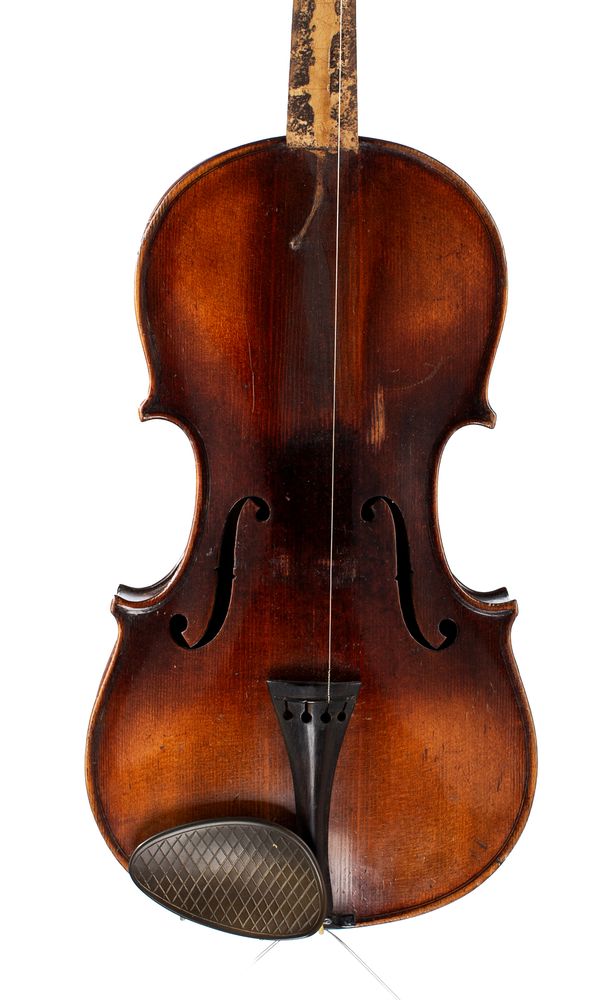 A violin, labelled Francesco Ruggeri