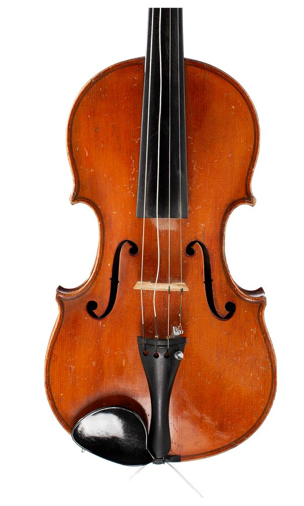 A violin, labelled Alexander Gagliano