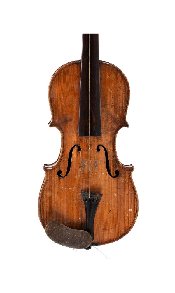 A half-sized violin, unlabelled